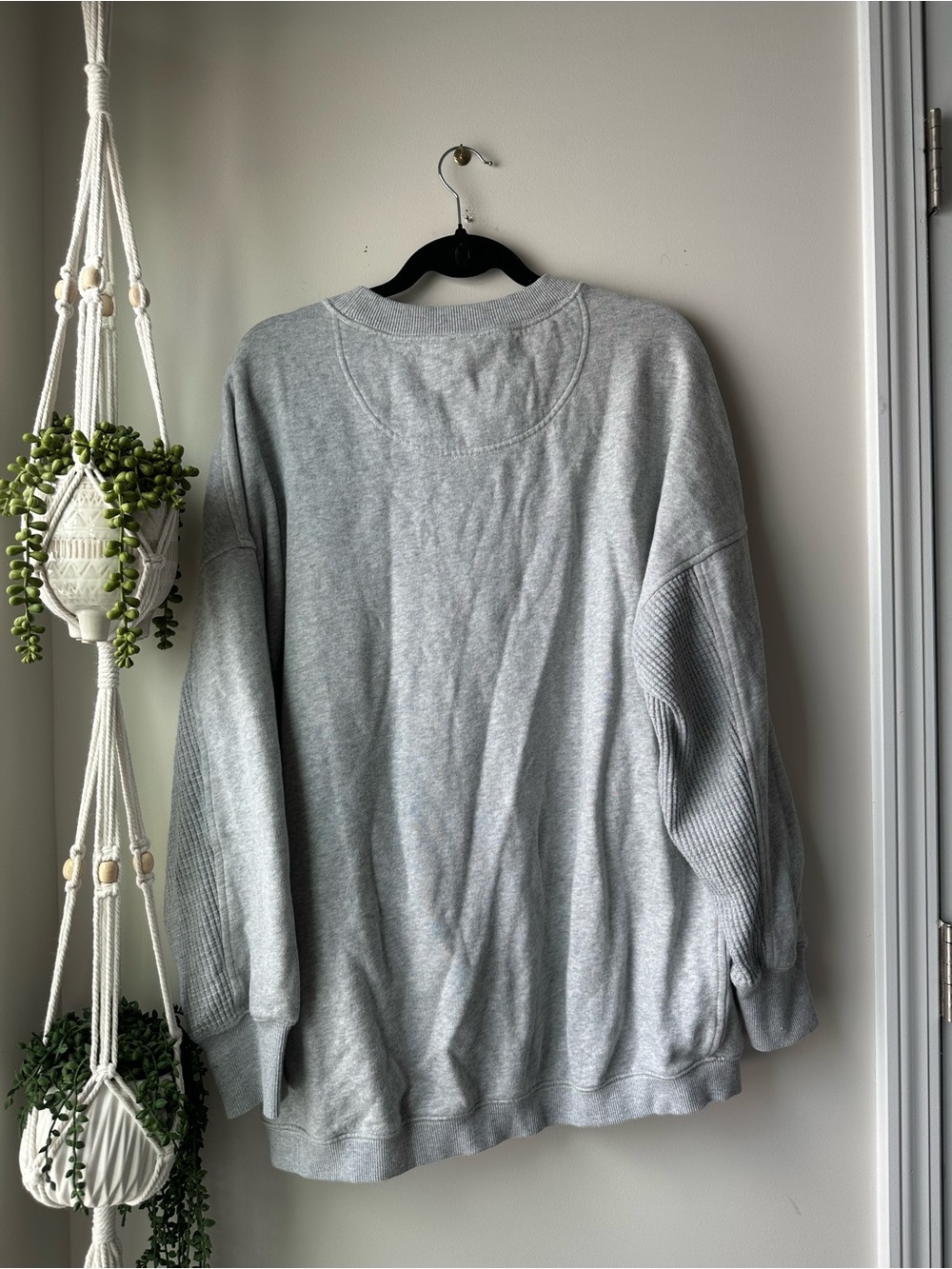 aerie Gray Crewneck Sweatshirt with Bear Graphic - Picture 3 of 3